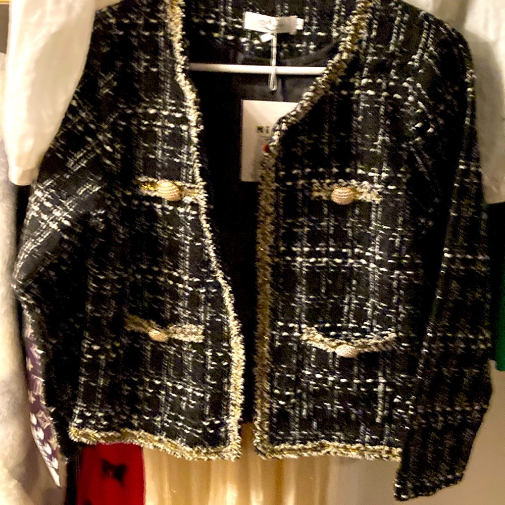 NWT women’s tweed blazer size L